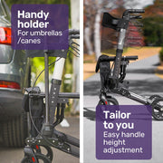 EasyStride Quick-Fold Aluminium Rollator - Titanium