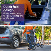 EasyStride Quick-Fold Aluminium Rollator - Blue