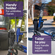 EasyStride Quick-Fold Aluminium Rollator - Blue