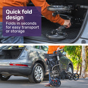 SmartRoller 2-in-1 Aluminium Rollator and Transit Wheelchair - Titanium