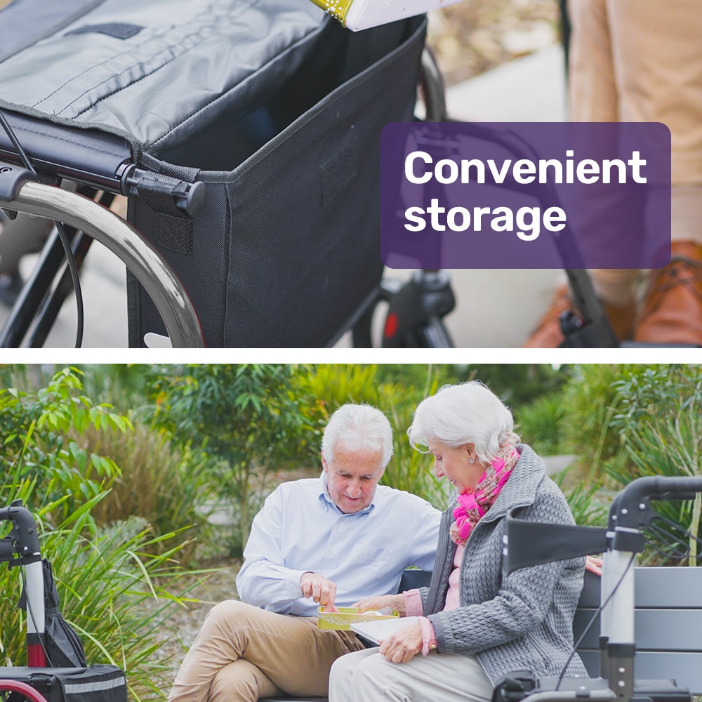 SmartRoller 2-in-1 Aluminium Rollator and Transit Wheelchair - Titaniu ...