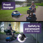 SmartRider Mid-Sized Compact Electric Mobility Scooter - Black & Blue