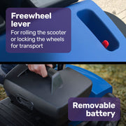 SmartRider Mid-Sized Compact Electric Mobility Scooter - Black & Blue