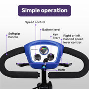 SmartRider Mid-Sized Compact Electric Mobility Scooter - Black & Blue