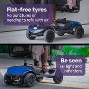 SmartRider Mid-Sized Compact Electric Mobility Scooter - Black & Blue