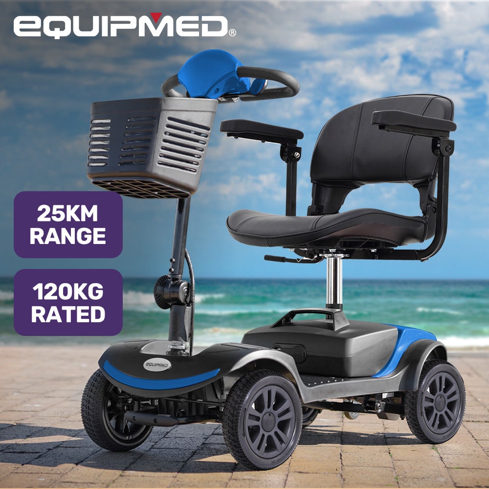 SmartRider Mid-Sized Compact Electric Mobility Scooter - Black & Blue ...
