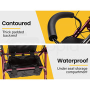 4 Wheel Aluminium Rollator Walker for Elderly, Red