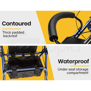 4 Wheel Aluminium Rollator Walker for Elderly, Blue