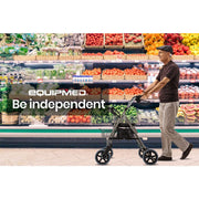 Foldable Rollator Walking Frame Outdoor Indoor Mobility Walker Aids