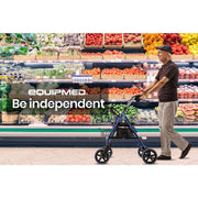 4 Wheel Aluminium Rollator Walker for Elderly, Blue