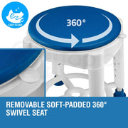 Adjustable Bath Shower Seat Chair Stool Swivel Rotating Bath Aid