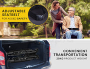 24 Inch Folding Wheelchair with Park Brakes, 120kg Capacity, Retractable Armrests, Black