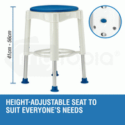 Adjustable Bath Shower Seat Chair Stool Swivel Rotating Bath Aid