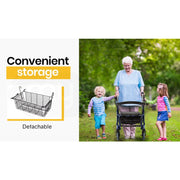 4 Wheel Aluminium Rollator Walker for Elderly, Blue