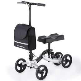 Eclipse 136kg Capacity SoftRide Suspension Premium Knee Scooter - Silver