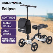 Eclipse 136kg Capacity SoftRide Suspension Premium Knee Scooter - Silver