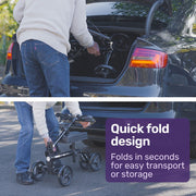 Knee Scooter Walker, Dual Brakes - Bag - Broken Leg Ankle Foot Mobility - Crutches Alternative - Black