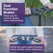 Knee Scooter Walker, Dual Brakes - Bag - Broken Leg Ankle Foot Mobility - Crutches Alternative - Black