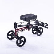 Knee Scooter Walker, Dual Brakes - Bag - Broken Leg Ankle Foot Mobility - Crutches Alternative - Red