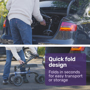 Knee Scooter Walker, 10 inch Tyres Dual Brakes Bag - Broken Leg Ankle Foot Mobility - Crutches Alternative - Blue