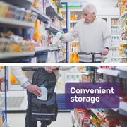 Knee Scooter Walker, 10 inch Tyres Dual Brakes Bag - Broken Leg Ankle Foot Mobility - Crutches Alternative - Titanium colour