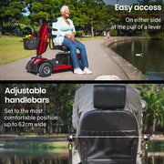 VentureCruise Extra Large-sized Electric Mobility Scooter for Elderly - Red