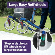 Upright Rollator Walker with Forearm Support Rests, Mobilty Aid with Seat, Blue