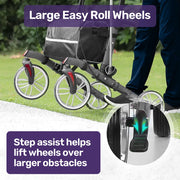 Upright Rollator Walker with Forearm Rest Supports, Mobilty Aid with Seat, Grey