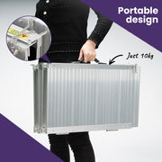 123cm Portable Folding Aluminium Access Ramp 272kg Rated, Silver, for Wheelchair, Mobility Scooter