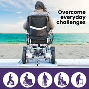 123cm Portable Folding Aluminium Access Ramp 272kg Rated, Silver, for Wheelchair, Mobility Scooter