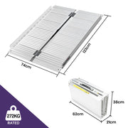 123cm Portable Folding Aluminium Access Ramp 272kg Rated, Silver, for Wheelchair, Mobility Scooter