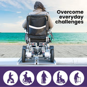 123cm Portable Folding Aluminium Access Ramp, 272kg Rated, Black Ultra-Grip, for Wheelchair, Mobility Scooter