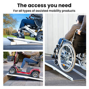 152cm Portable Folding Aluminium Access Ramp 272kg Rated, Black Ultra-Grip, for Wheelchair, Mobility Scooter