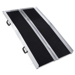 182cm Portable Folding Aluminium Access Ramp, 272kg Rated, Black Ultra-Grip, for Wheelchair, Mobility Scooter