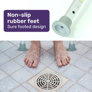 Shower Chair Bath Stool with 360-degree Swivel Rotating Seat for Elderly, White/Blue