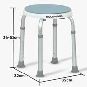 Shower Chair Bath Stool with 360-degree Swivel Rotating Seat for Elderly, White/Blue