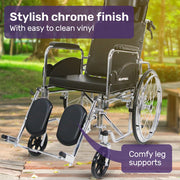 Folding Manual Reclining Wheelchair Self Propelled, 24