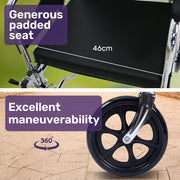 Folding Manual Reclining Wheelchair Self Propelled, 24