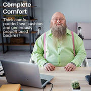 Folding Wheelchair XXL Extra-Wide Bariatric Seat , Aluminium Frame, 150kg Capacity, 24 Inch Wheels, Park Brakes, Black