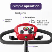 FreeRoam+ Mid-Sized Lithium Fast Easy Charge Mobility Scooter, Red