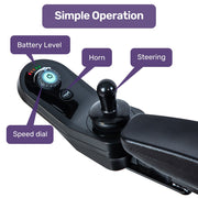 Heavy Duty Electric Wheelchair, Up to 20km Range, Ultra-Comfortable, Great Turning Circle, Safe Stable Non-Slip Anti-Roll Back Power Chair, Blue