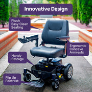 Heavy Duty Electric Wheelchair, Up to 20km Range, Ultra-Comfortable, Great Turning Circle, Safe Stable Non-Slip Anti-Roll Back Power Chair, Blue