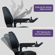 Heavy Duty Electric Wheelchair, Up to 20km Range, Ultra-Comfortable, Great Turning Circle, Safe Stable Non-Slip Anti-Roll Back Power Chair, Blue