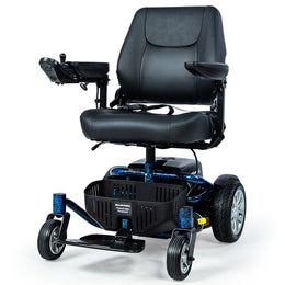 Heavy Duty Electric Wheelchair, Up to 20km Range, Ultra-Comfortable, Great Turning Circle, Safe Stable Non-Slip Anti-Roll Back Power Chair, Blue
