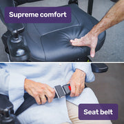 Heavy Duty Electric Wheelchair, Up to 20km Range, Ultra-Comfortable, Great Turning Circle, Safe Stable Non-Slip Anti-Roll Back Power Chair, Red