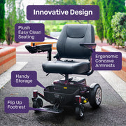 Heavy Duty Electric Wheelchair, Up to 20km Range, Ultra-Comfortable, Great Turning Circle, Safe Stable Non-Slip Anti-Roll Back Power Chair, Red