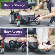 Heavy Duty Electric Wheelchair, Up to 20km Range, Ultra-Comfortable, Great Turning Circle, Safe Stable Non-Slip Anti-Roll Back Power Chair, Red