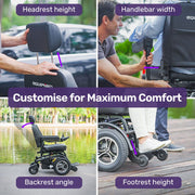 Front Wheel Drive Power Electric Wheelchair, Up to 35km Range, Ultra-Comfortable, Safe Stable Non-Slip Anti-Roll Back Power Assist Chair