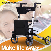 Rollator Walking Frame Walker Foldable Seat Mobility Aid Aluminium