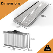 122cm Portable Folding Aluminium Access Ramp, for Wheelchair, Mobility Scooter, Rollator